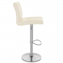 Sgabello Ecopelle Cromo Satinato - Breakfast Crema