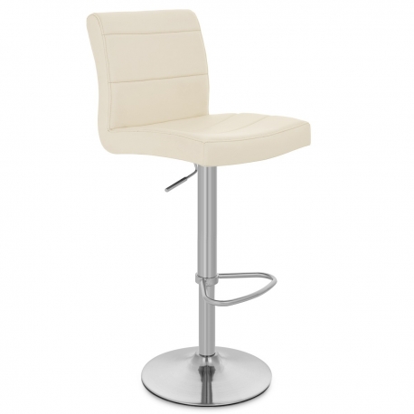 Sgabello Ecopelle Cromo Satinato - Breakfast Crema