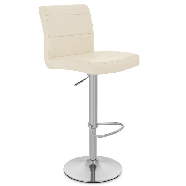 Sgabello Ecopelle Cromo Satinato - Breakfast Crema