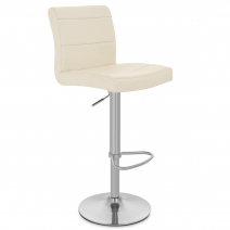 Sgabello Ecopelle Cromo Satinato - Breakfast Crema