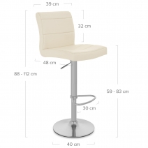 Sgabello Ecopelle Cromo Satinato - Breakfast Crema