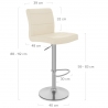 Sgabello Ecopelle Cromo Satinato - Breakfast Crema