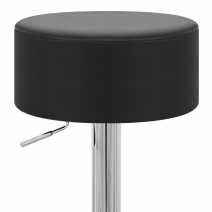 Sgabello Basso Ecopelle Cromato - Bullet Nero