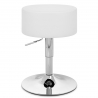 Sgabello Basso Ecopelle Cromato - Bullet Bianco