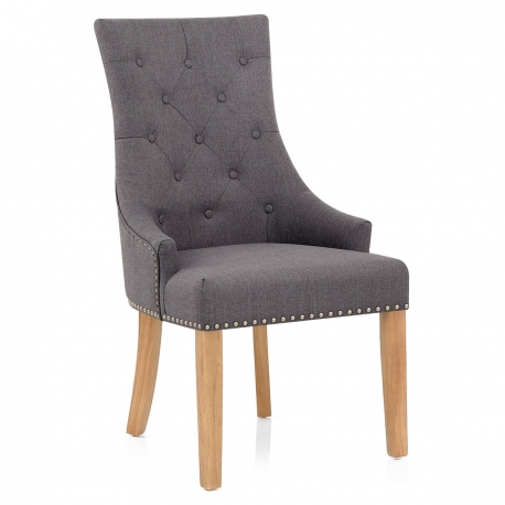Sedia Tessuto Quercia - Ascot Grigio Scuro