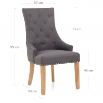 Sedia Tessuto Quercia - Ascot Grigio Scuro