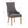 Sedia Tessuto Quercia - Ascot Grigio Scuro