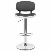 Sgabello Similpelle Cromato - Edge Grigio