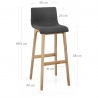 Sgabello Tessuto Legno - Drift Grigio scuro