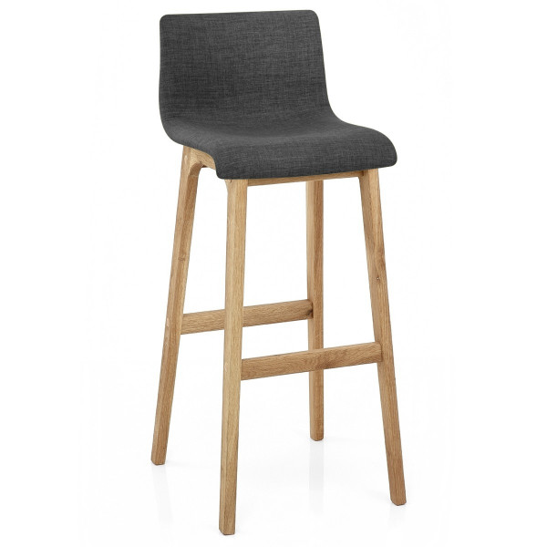 Sgabello Tessuto Legno - Drift Grigio scuro Sgabello Tessuto Legno - Drift Grigio scuro