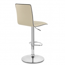 Sgabello Ecopelle Cromato - Hiline Crema