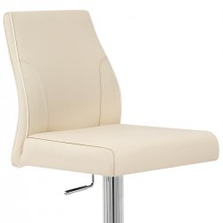 Sgabello Pelle Cromato - Martello