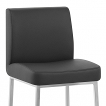 Sgabello Ecopelle Cromato - Pacino Nero