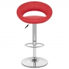 Sgabello Ecopelle Cromato - Crescent Imbottito Rosso