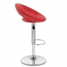 Sgabello Ecopelle Cromato - Crescent Imbottito Rosso