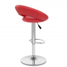Sgabello Ecopelle Cromato - Crescent Imbottito Rosso