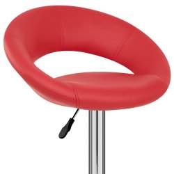 Sgabello Ecopelle Cromato - Crescent Imbottito Arancione