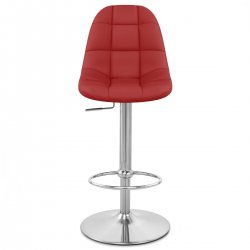 Taburete Polipiel Cromo - Rochelle Crema