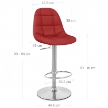 Taburete Polipiel Cromo - Rochelle Rosso 