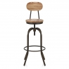 Sgabello Legno Chiaro Acciaio - Vintage Swivel