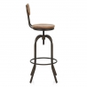 Sgabello Legno Chiaro Acciaio - Vintage Swivel