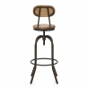 Sgabello Legno Chiaro Acciaio - Vintage Swivel