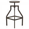 Sgabello Legno Scuro Acciaio - Vintage Revolution