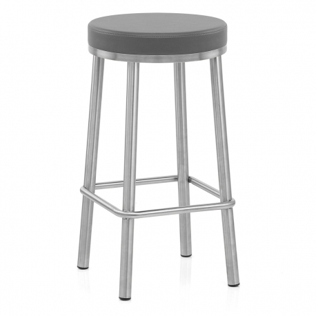 Sgabello Ecopelle Satinato - Vision Grigio