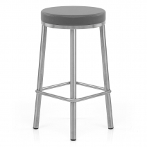 Sgabello Ecopelle Satinato - Vision Grigio