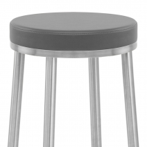 Sgabello Ecopelle Satinato - Vision Grigio
