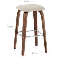 Sgabello legno tessuto - Stockholm Crema