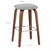 Sgabello legno tessuto - Stockholm Grigio