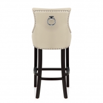 Sgabello Pelle Rigenerata Legno - Ascot Crema