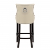 Sgabello Pelle Rigenerata Legno - Ascot Crema
