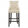 Sgabello Pelle Rigenerata Legno - Ascot Crema