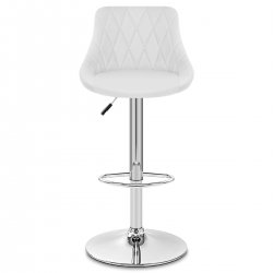 Sgabello Ecopelle Cromato - Stitch Nero