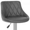 Sgabello Ecopelle Cromato - Stitch Grigio