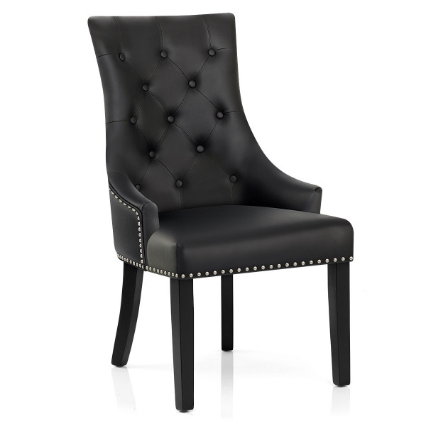 Sedia Pelle Rigenerata - Ascot Nero