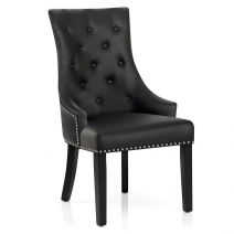 Sedia Pelle Rigenerata - Ascot Nero