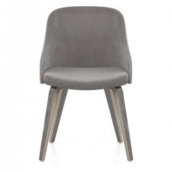 Sedia Legno - Fusion Velluto Grigio