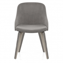 Sedia Legno - Fusion Velluto Grigio