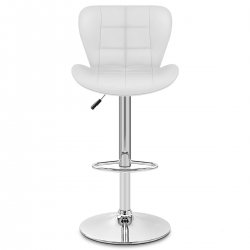 Sgabello Ecopelle Cromato - Houston Nero