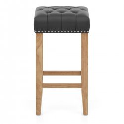 Sgabello Pelle Rigenerata Quercia - Chelsea Crema