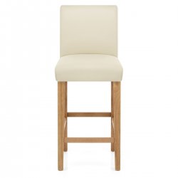 Sgabello Pelle Rigenerata Quercia - Tetbury Marrone