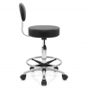 Sedia Ecopelle Cromato - Swivel con schienale Nero