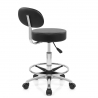 Sedia Ecopelle Cromato - Swivel con schienale Nero