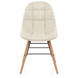Sedia Ecopelle Legno - Tate Crema