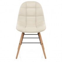 Sedia Ecopelle Legno - Tate Crema