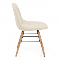 Sedia Ecopelle Legno - Tate Crema