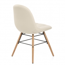 Sedia Ecopelle Legno - Tate Crema